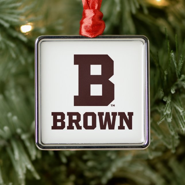 Brown | B Metal Ornament (Tree)