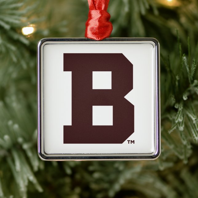 Brown B Metal Ornament (Tree)