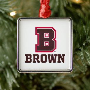 Brown   B Metal Ornament