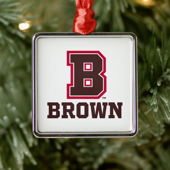 Brown | B Metal Ornament (Tree)