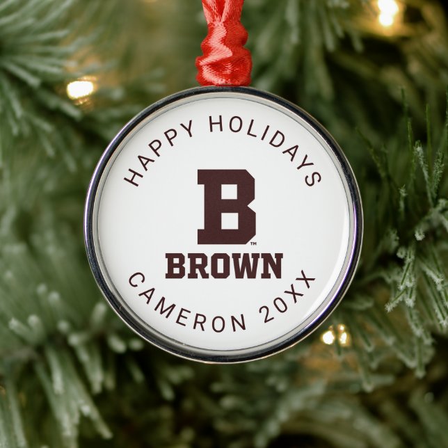 Brown | B Metal Ornament (Tree)