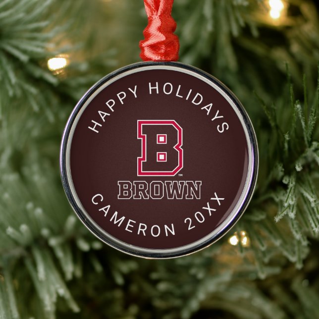 Brown | B Metal Ornament (Tree)