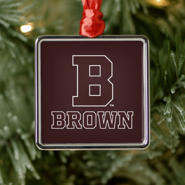 Brown | B Metal Ornament (Tree)
