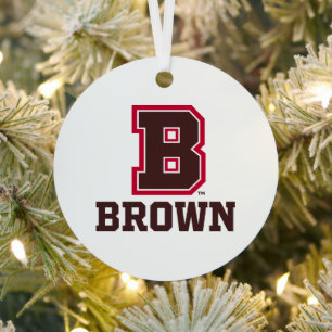 Brown B Metal Ornament