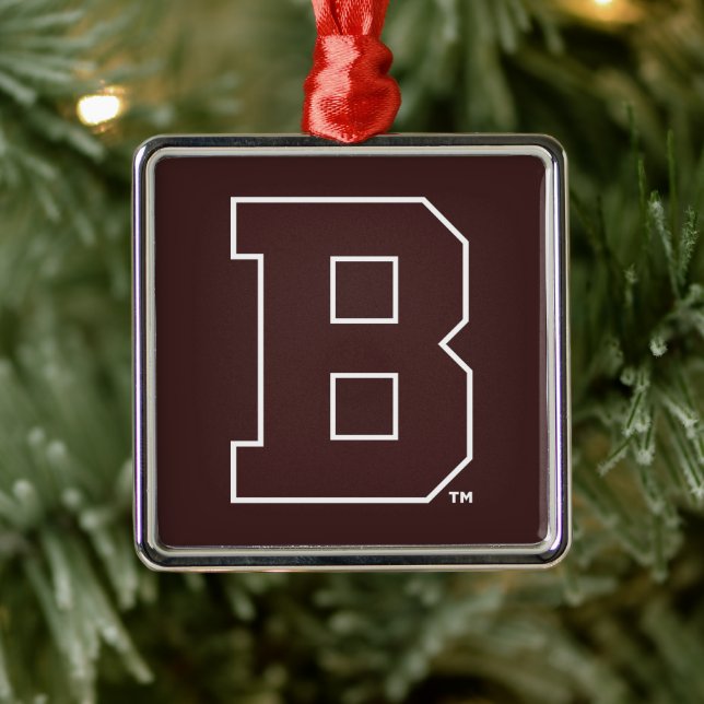 Brown B Metal Ornament (Tree)