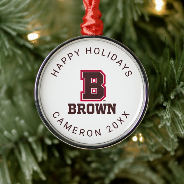 Brown | B Metal Ornament (Tree)