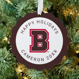 Brown B Ornament Card
