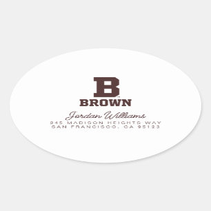 Brown B Oval Sticker