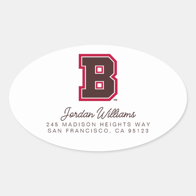 Brown B Oval Sticker (Front)