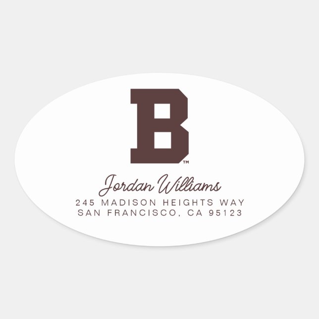 Brown B Oval Sticker (Front)