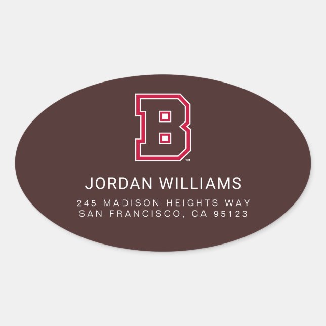 Brown B Oval Sticker (Front)