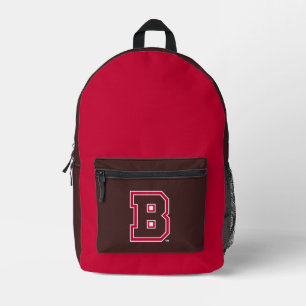 Brown B Printed Backpack