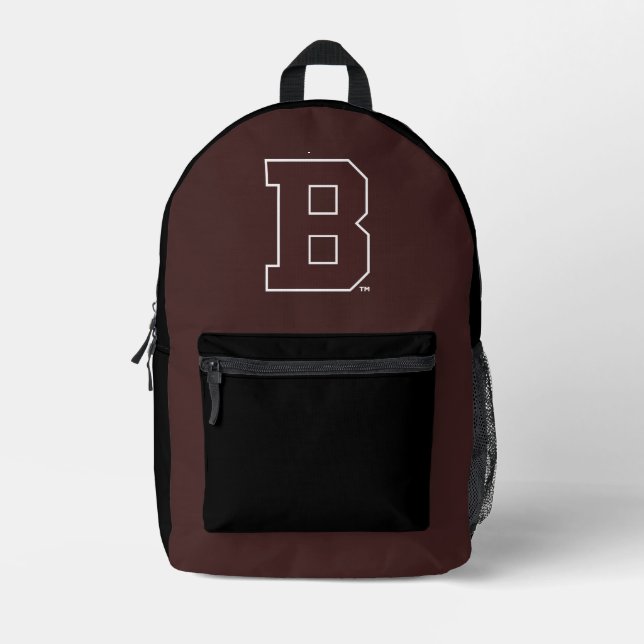 Brown B Printed Backpack (Front)