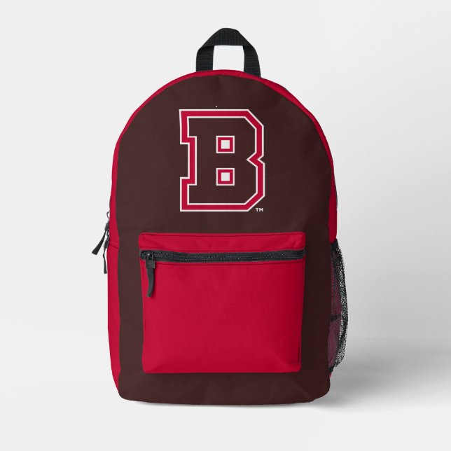 Brown B Printed Backpack (Front)