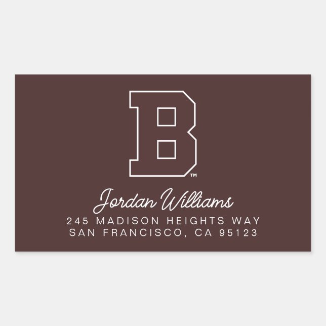 Brown B Rectangular Sticker (Front)