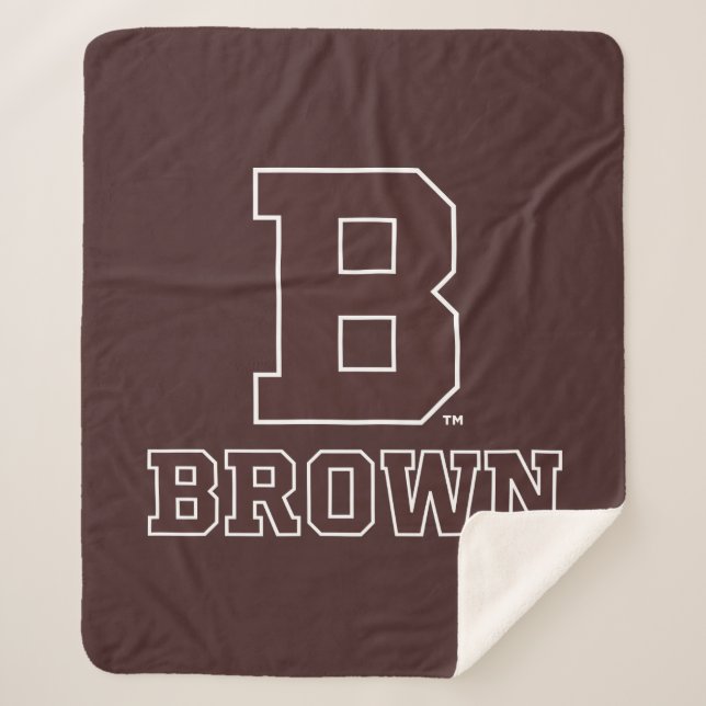 Brown | B Sherpa Blanket (Front)