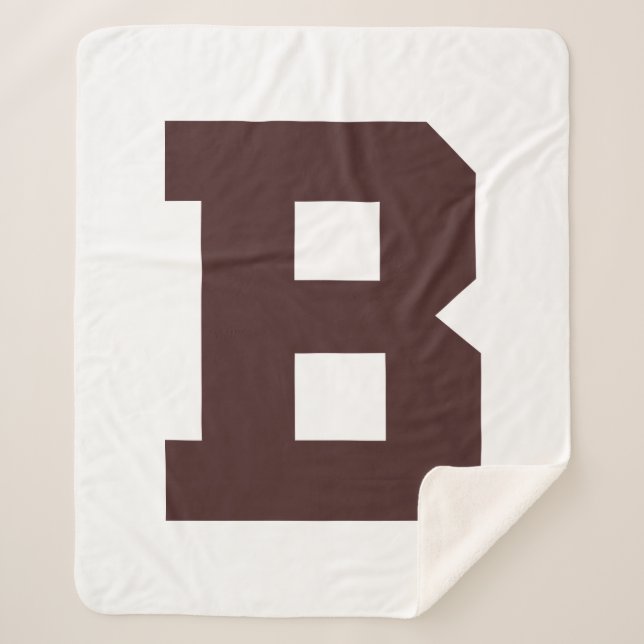 Brown B Sherpa Blanket (Front)