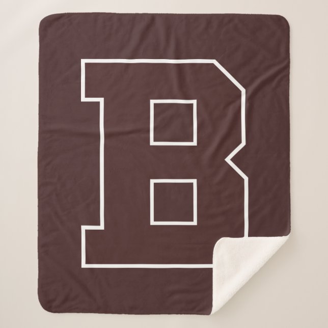 Brown B Sherpa Blanket (Front)