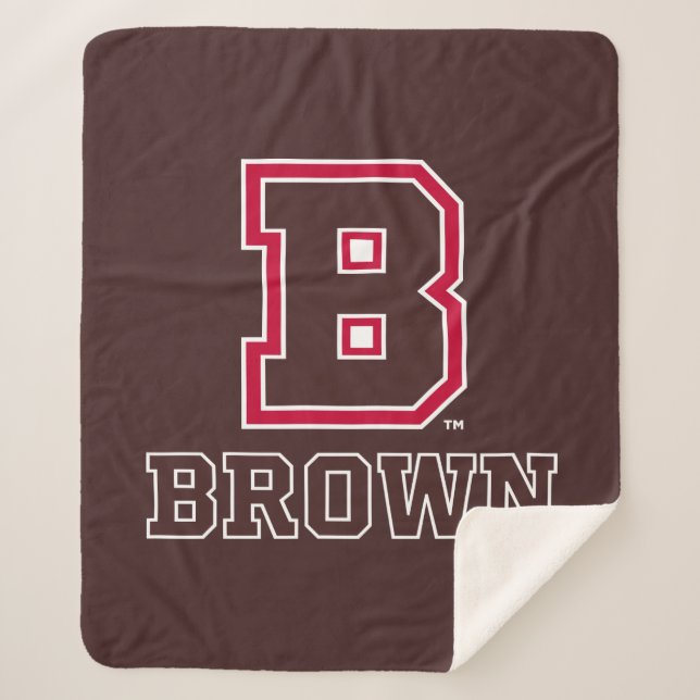 Brown | B Sherpa Blanket (Front)