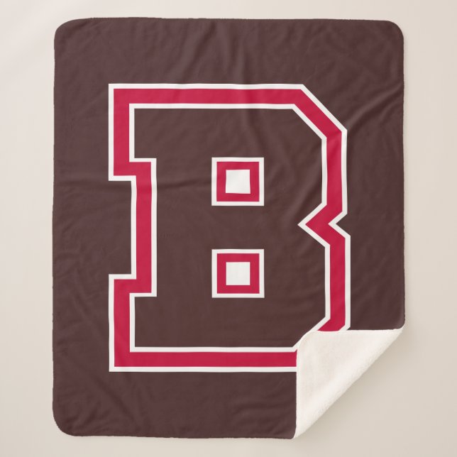Brown B Sherpa Blanket (Front)
