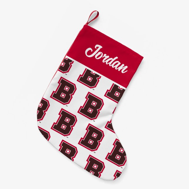 Brown B Small Christmas Stocking (Front (Hanging))