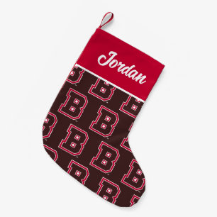 Brown B Small Christmas Stocking