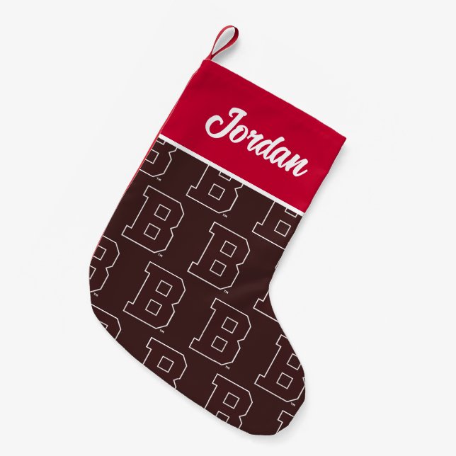 Brown B Small Christmas Stocking (Front (Hanging))