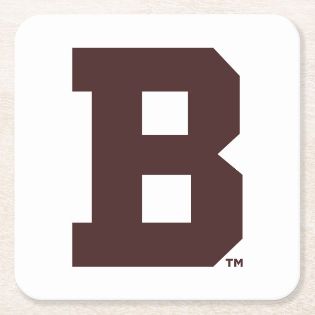 Brown B Square Paper Coaster (Front)