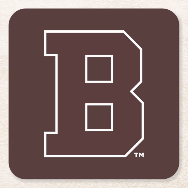 Brown B Square Paper Coaster (Front)
