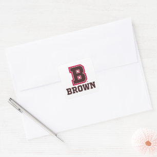 Brown B Square Sticker