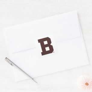 Brown B Square Sticker