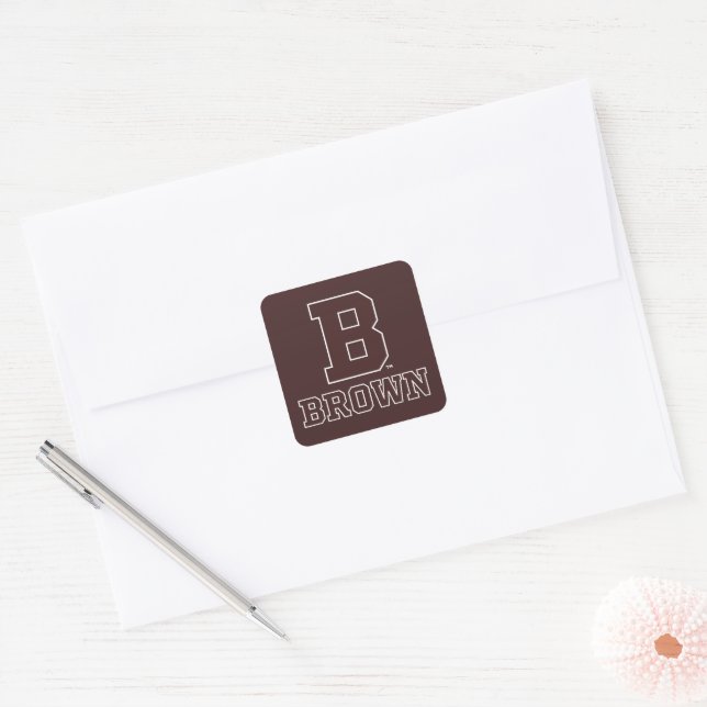 Brown | B Square Sticker (Envelope)
