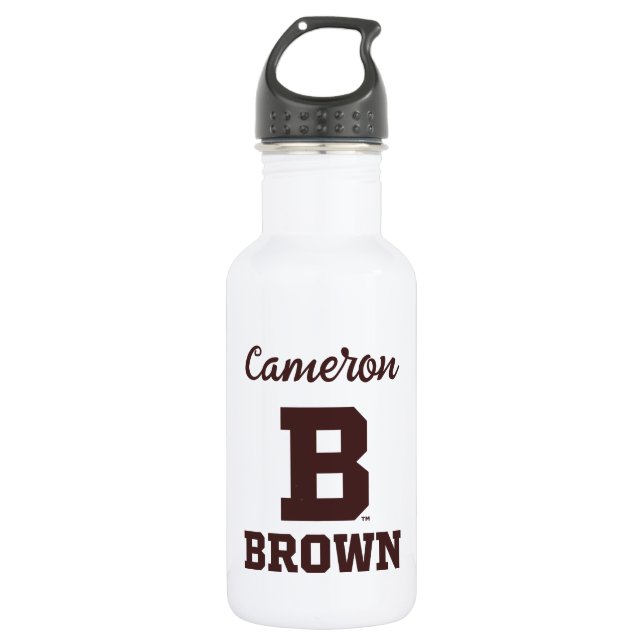 Brown | B Stainless Steel Water Bottle (Front)