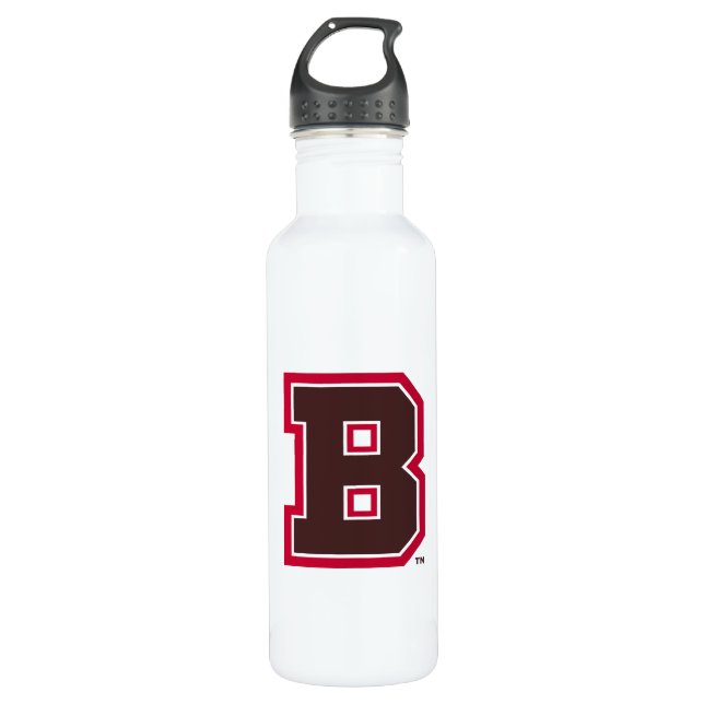 Brown B Stainless Steel Water Bottle (Front)