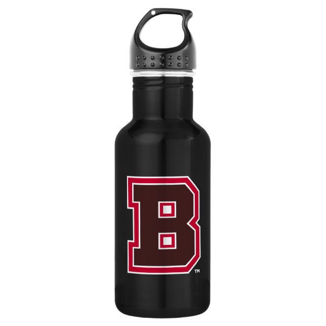 Brown B Stainless Steel Water Bottle (Front)