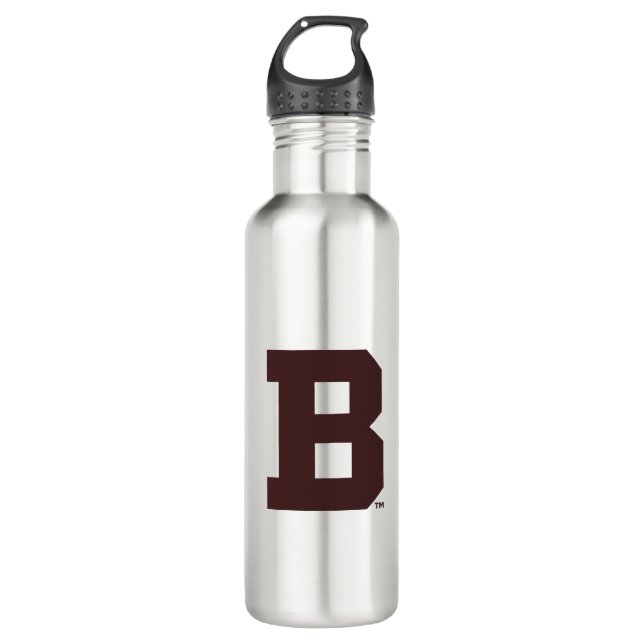 Brown B Stainless Steel Water Bottle (Front)