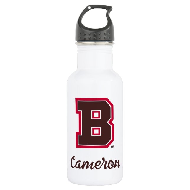 Brown B Stainless Steel Water Bottle (Front)
