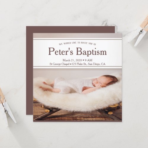 Brown Baby Baptism Overlay Announcement