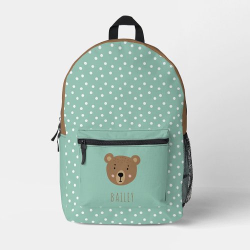 Brown Baby Bear cute kids  Printed Backpack