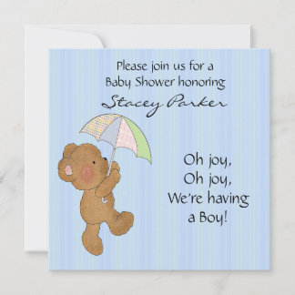 Brown Baby Bear Shower Invitation