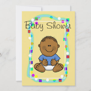 Brown Baby Boy Shower Invitation or Announcement