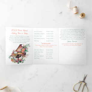 Brown Baby Grand Piano Recital Tri-Fold Program