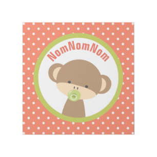 Brown Baby Monkey with Pacifier NomNomNom Gallery Wrap