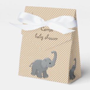 brown baby shower elephant favor boxes