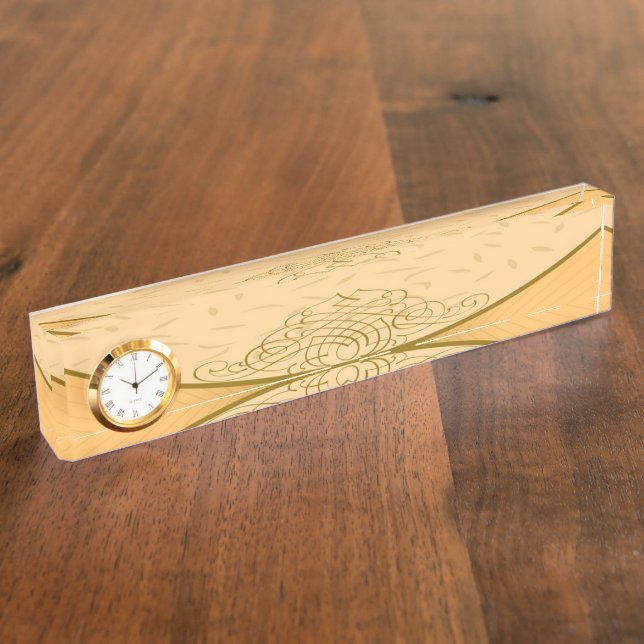 Brown Background Desk Nameplate (Side)