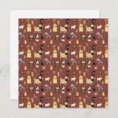 brown background dogs pattern. (Front/Back)