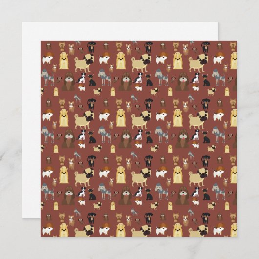 brown background dogs pattern. (Front/Back)