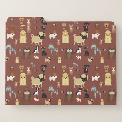 brown background dogs pattern file folder