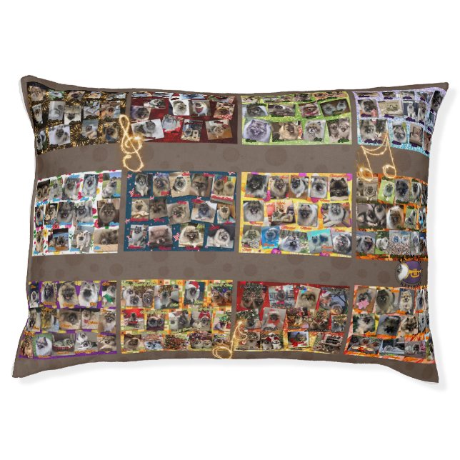 Brown background & Logo Pet Bed (Front)