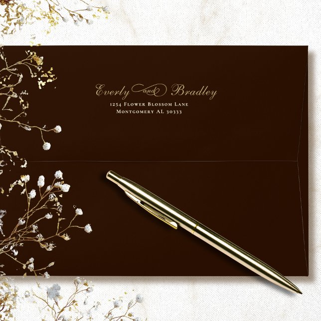 Brown Background Warm Beige Script Typography   Envelope (Creator Uploaded)
